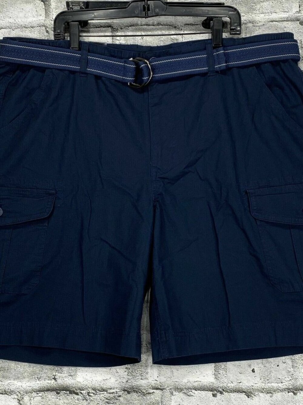 Share Buffalo David Bitton Cargo Shorts Mens 42 x 10" Blue Belted Pockets Rips